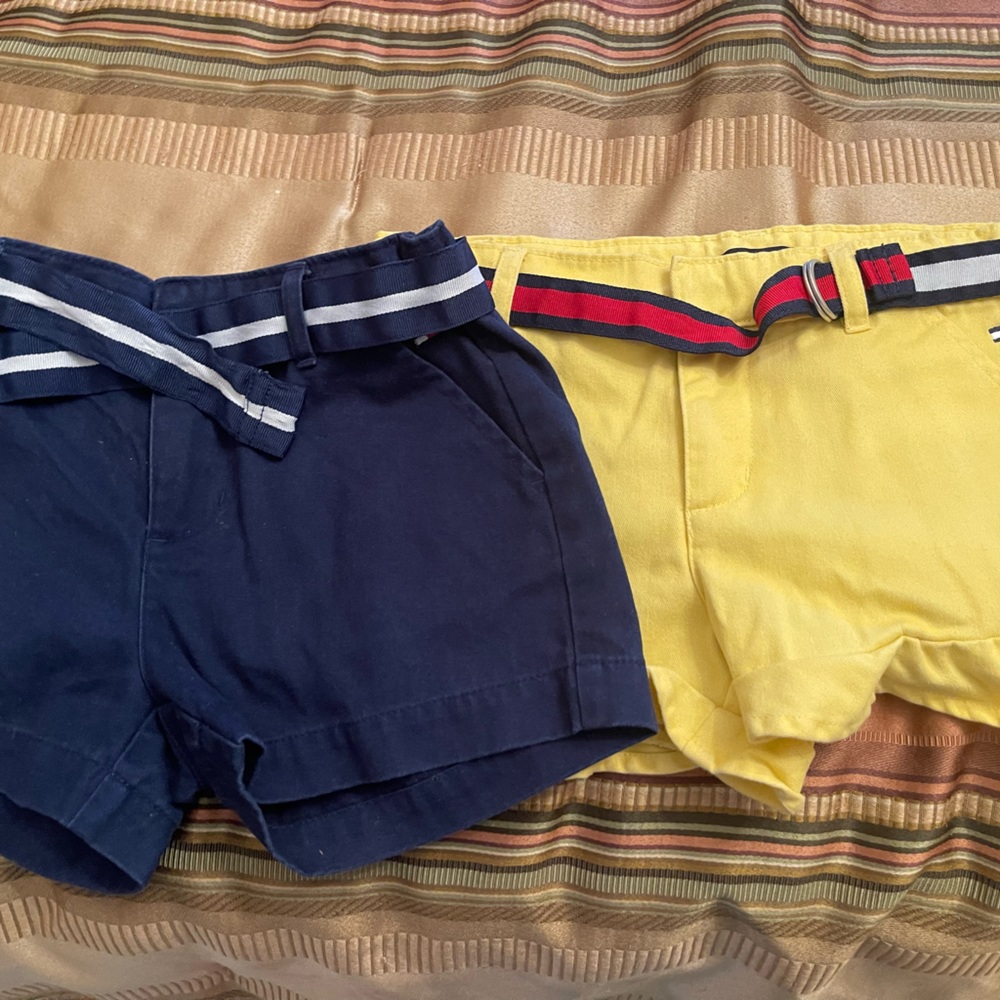 Two pairs of girls size 8 Tommy Hillfiger shorts.